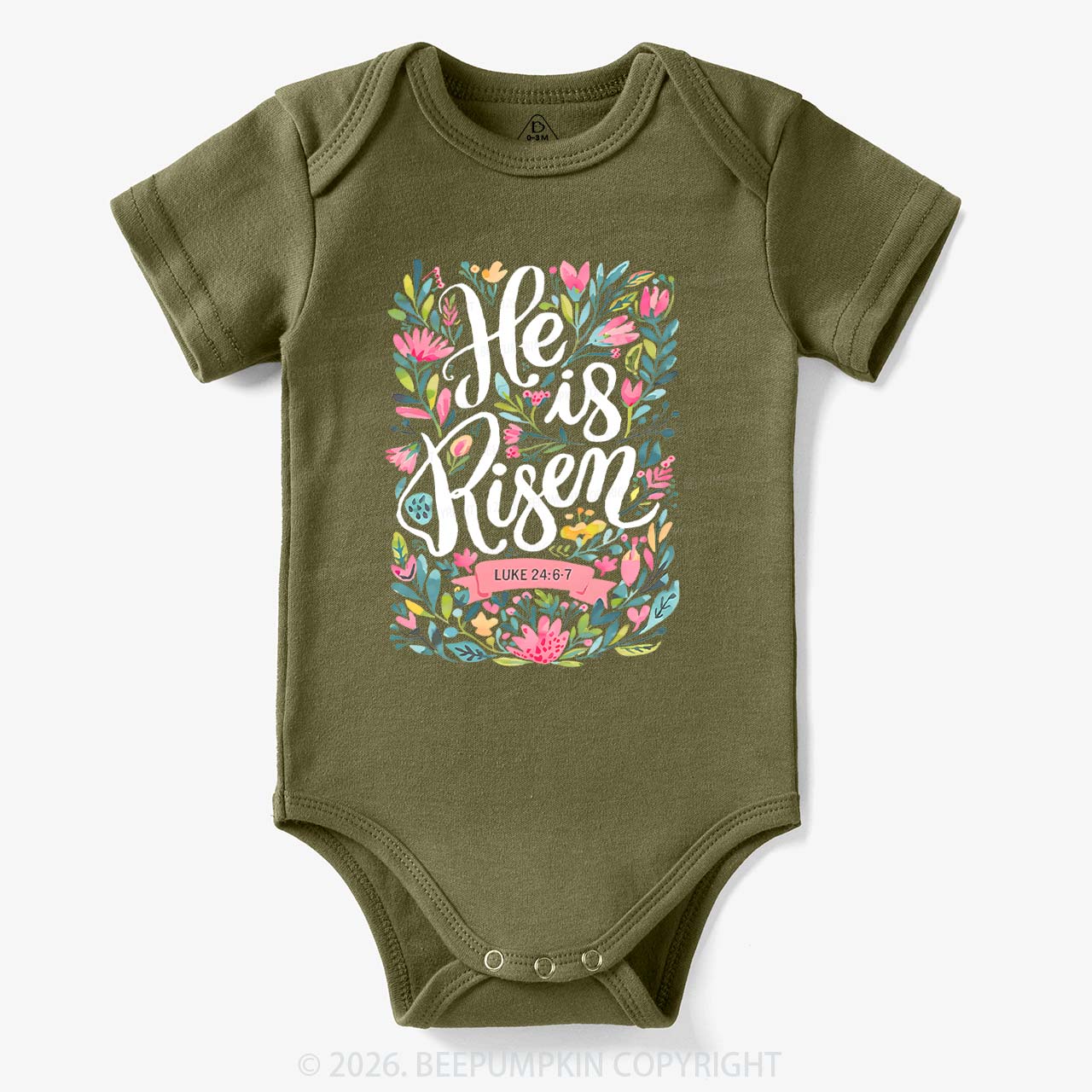He is Risen Blooming Grace Easter Bodysuit