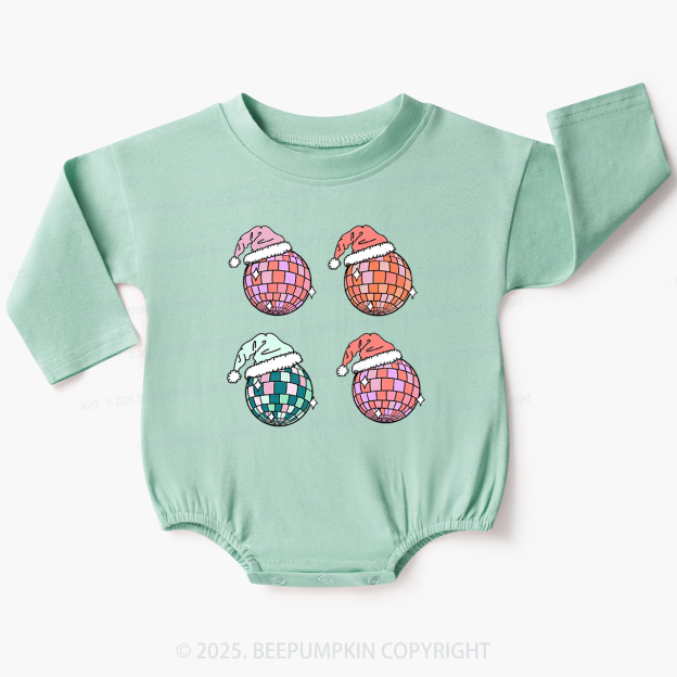 Santa’s Disco Ball Baby Bubble Romper Beepumpkin