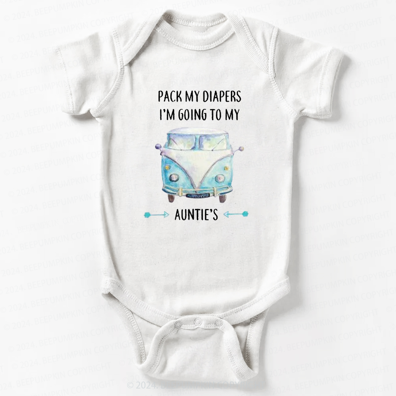 Pack My Diapers I'm Going To My Auntie's Bodysuit For Baby 7