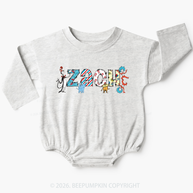 Personalized Seuss‑Style Letter Art Baby Bubble Romper