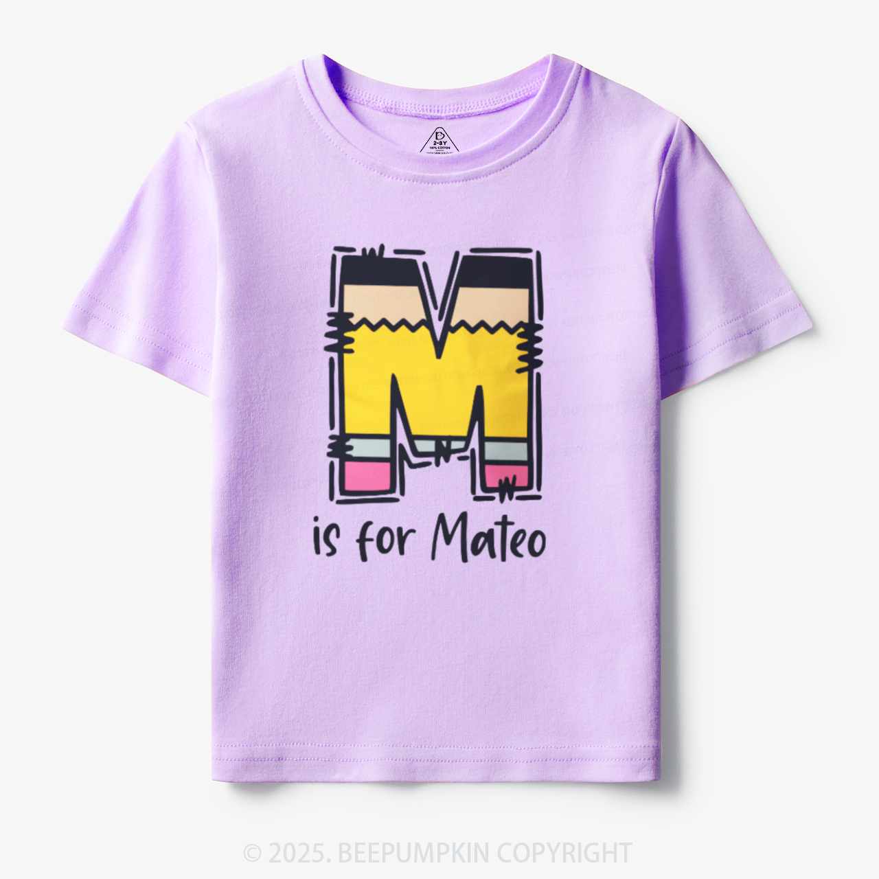Personalized Pencil Letter Toddler&Kid's Tees Beepumpkin