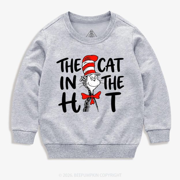 Whimsical Cat In The Hat Baby Toddler&Kids Sweatshirt