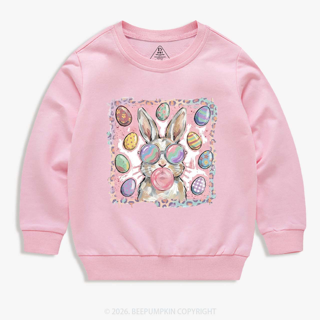 Retro Bubblegum Bunny Colorful Easter Eggs Kid's Sweatshirt