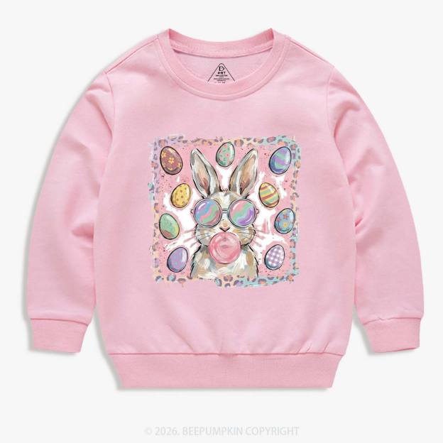 Retro Bubblegum Bunny Colorful Easter Eggs Kid's Sweatshirt