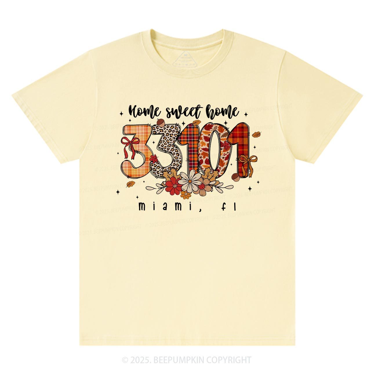 Personalized Fall Zip Code Doodle T-Shirts Beepumpkin