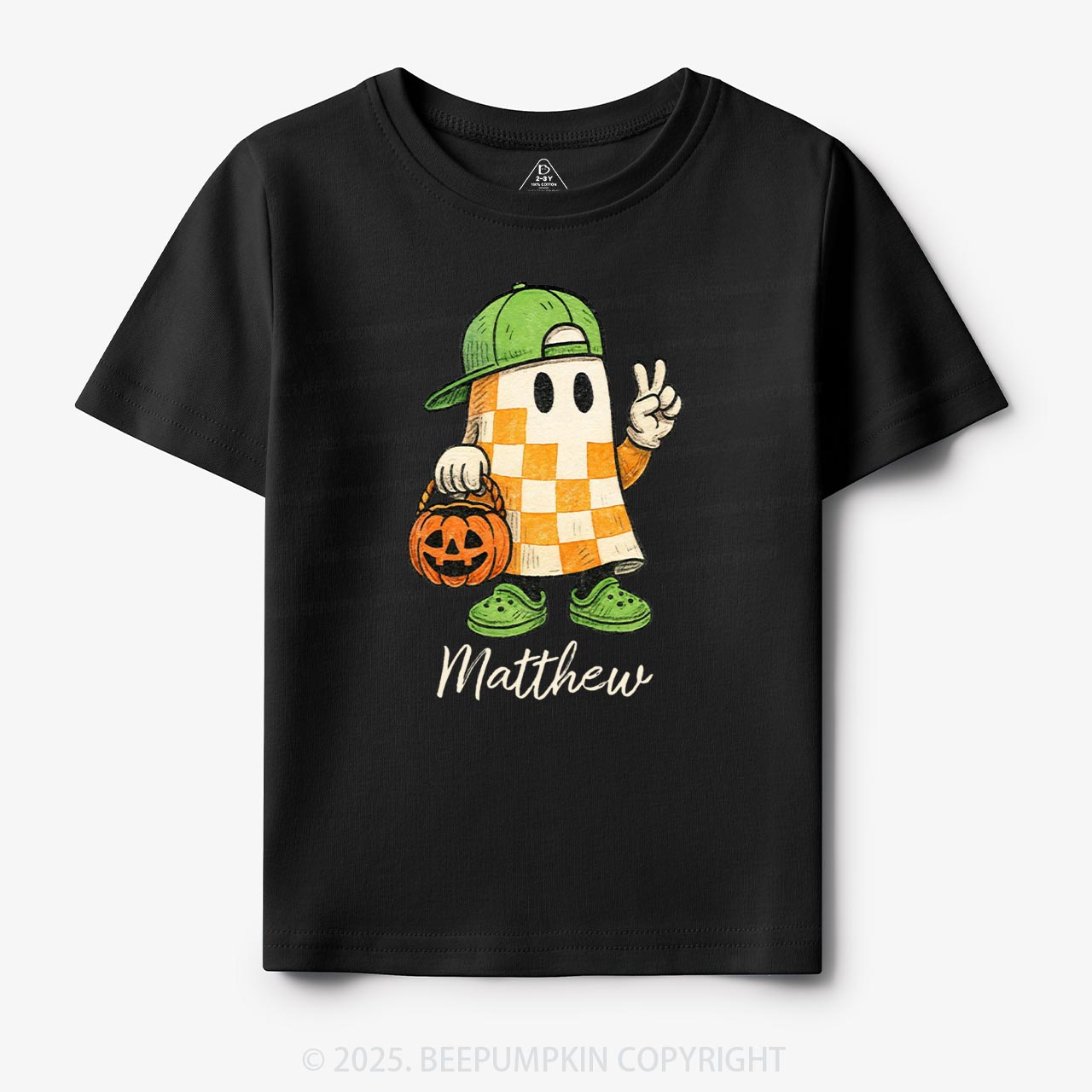 Personalized Halloween Cute Ghost and Pumpkin Toddler&Kid's Tees Beepumpkin