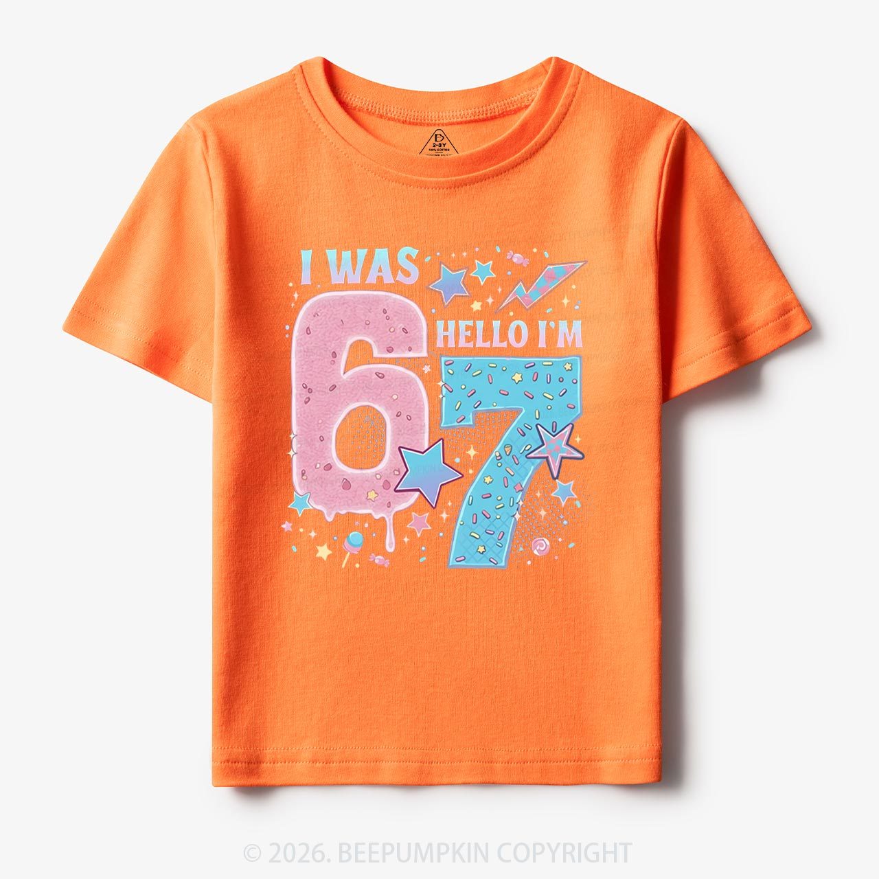I Was 6 Now I’m 7 Birthday Toddler&Kid's Tees