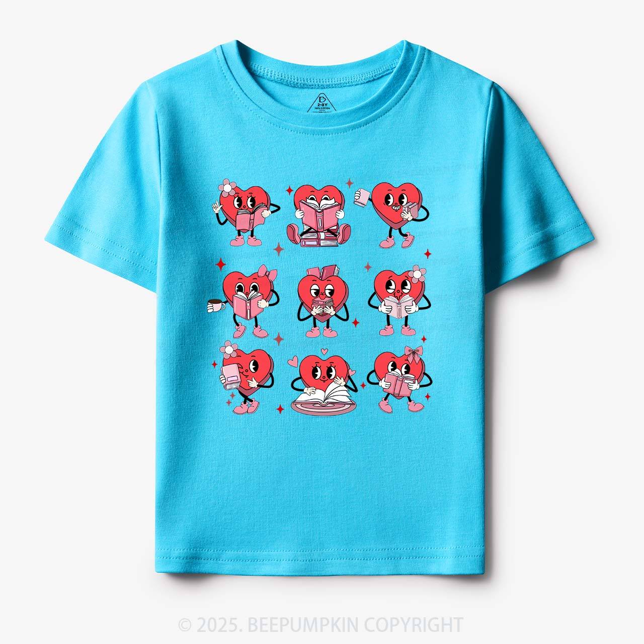 Book Lovers Valentine’s Day Toddler&Kid's Tees Beepumpkin