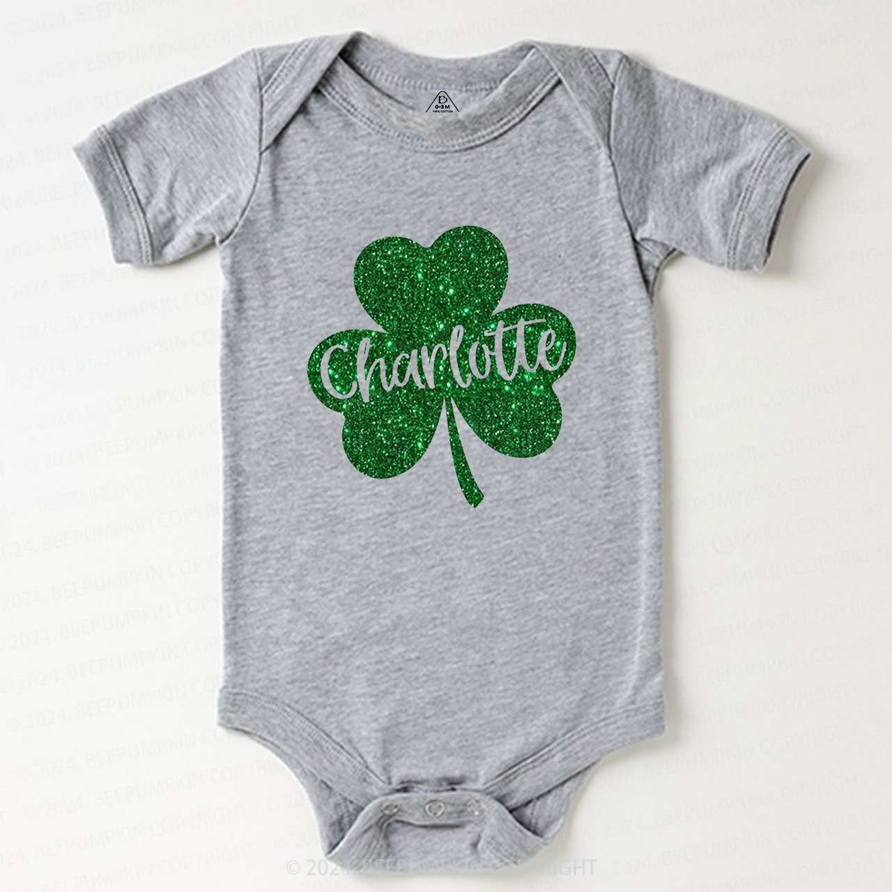 Personalized Name St Patricks Day Baby Bodysuit Beepumpkin