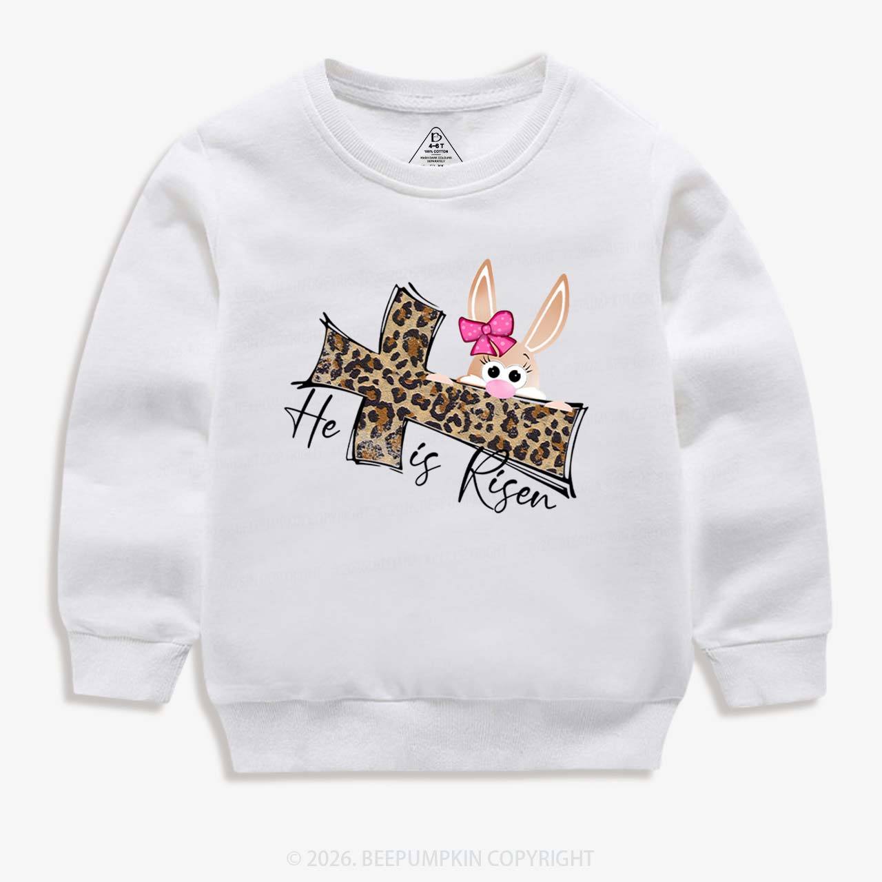 Faith Bunny & Leopard Cross Kid's Sweatshirt