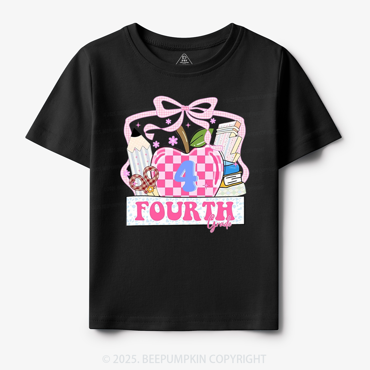 Personalized Checkered Apple Days Toddler&Kid's Tees Beepumpkin