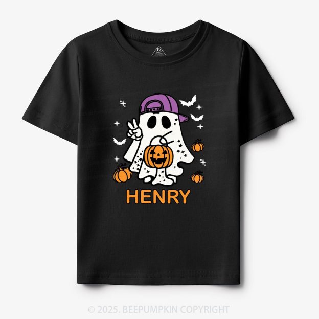 Personalized Halloween Boy Ghost Toddler&Kid's Tees Beepumpkin