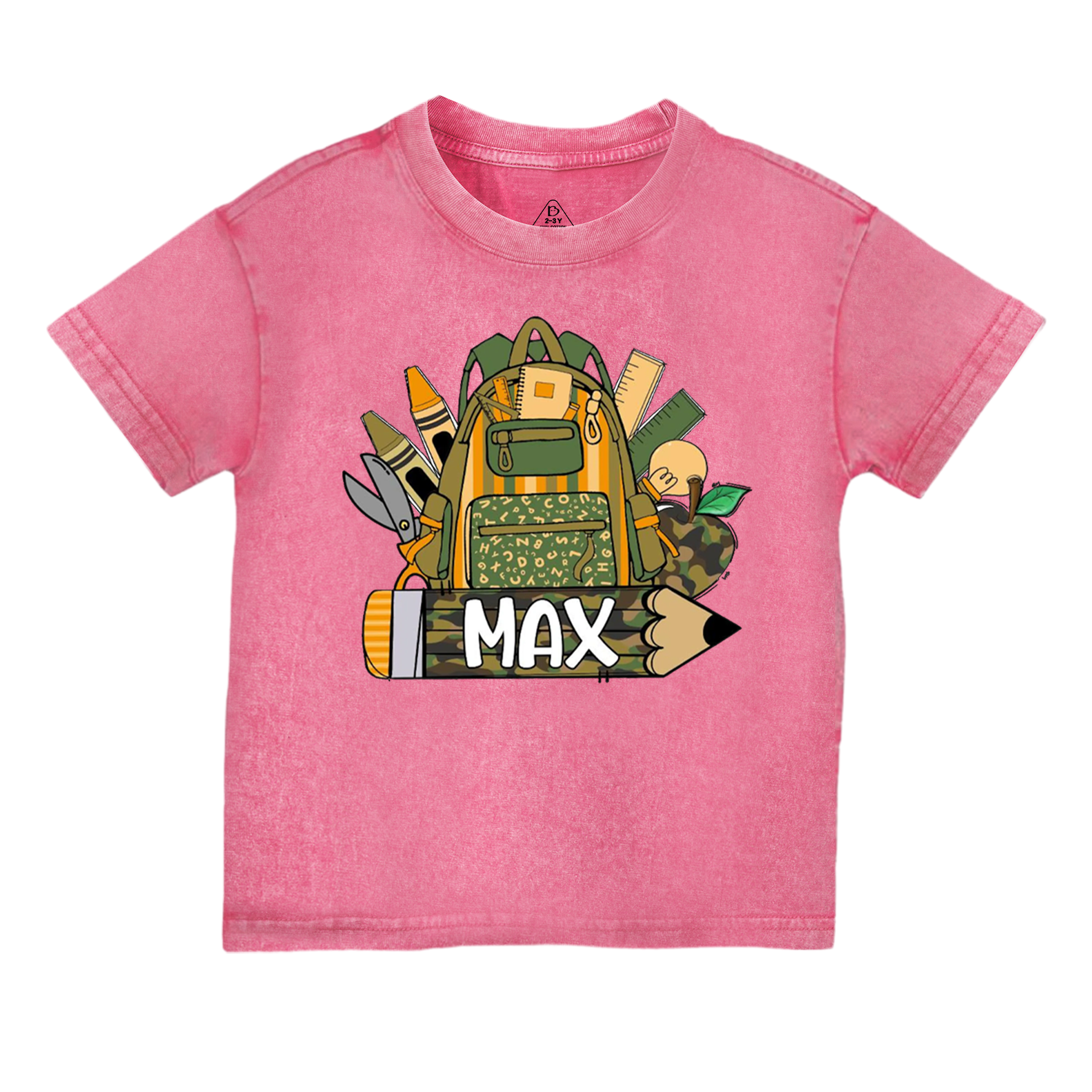 Personalized Name Camouflage School Bag Toddler&Kids Washed Tees