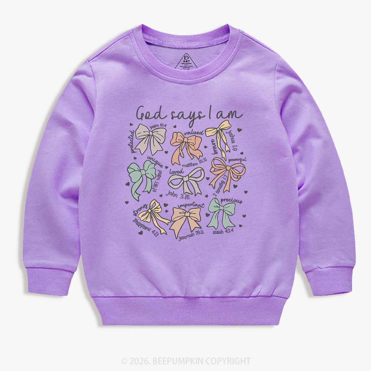 Jesus Gifts God Says I Am Girl Kid's Sweatshirt