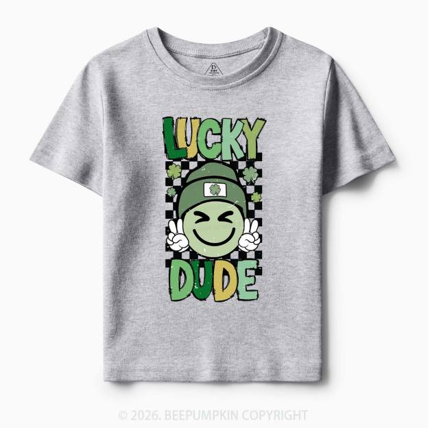Retro Lucky Dude St.Patricks Day-Toddler&Kids Tees