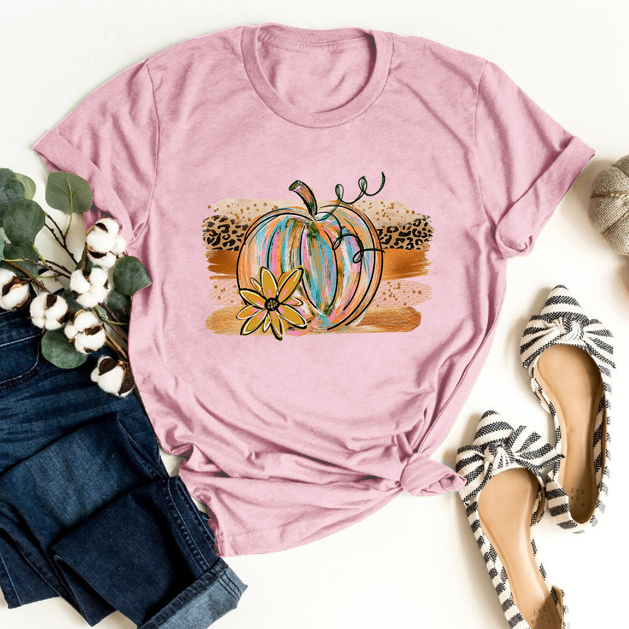 Beautiful Watercolor Pumpkin Shirt For Her