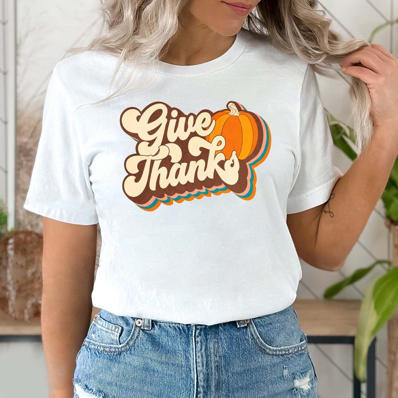 Vintage Give Thanks Fall Shirts