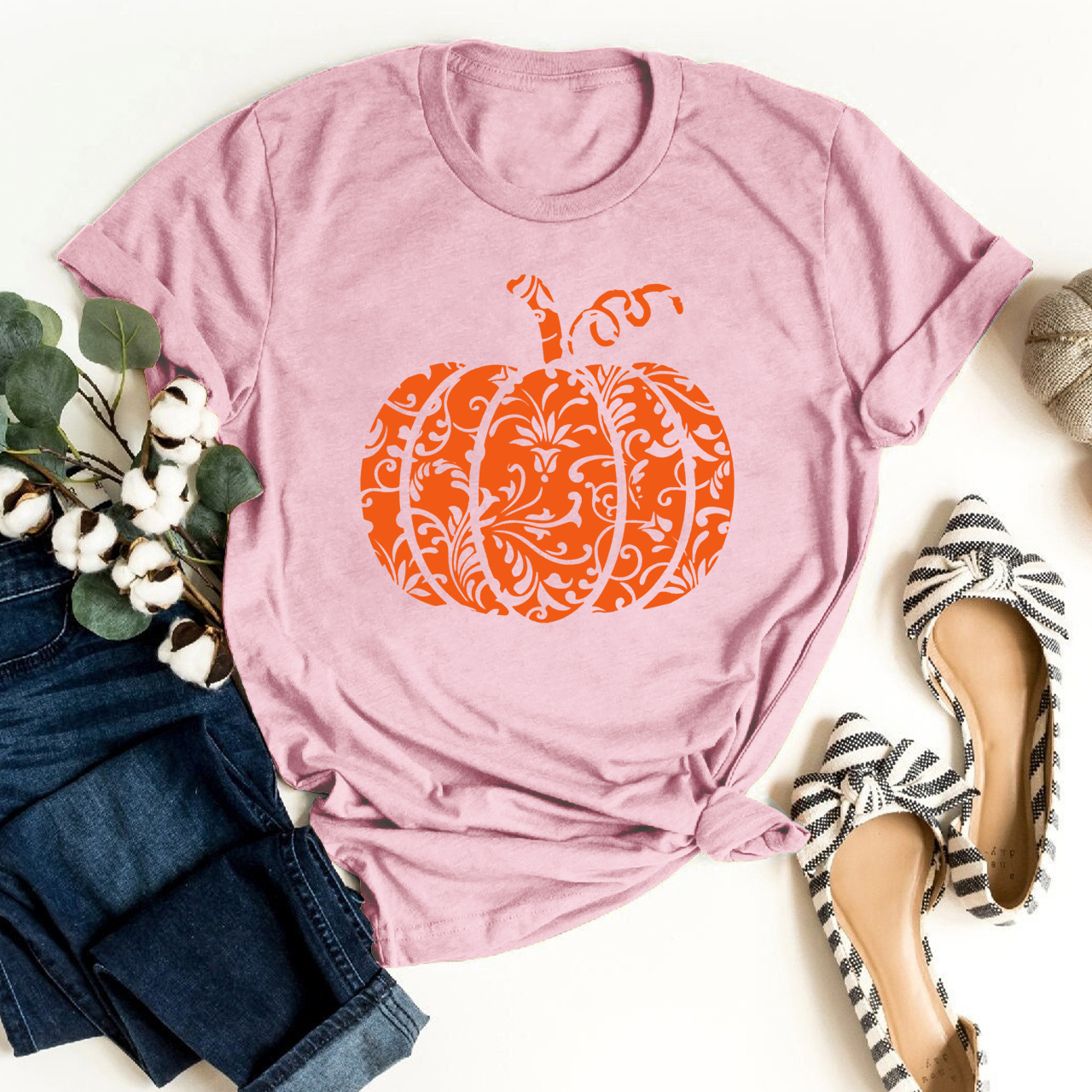 Floral Pumpkin Shirt For Her