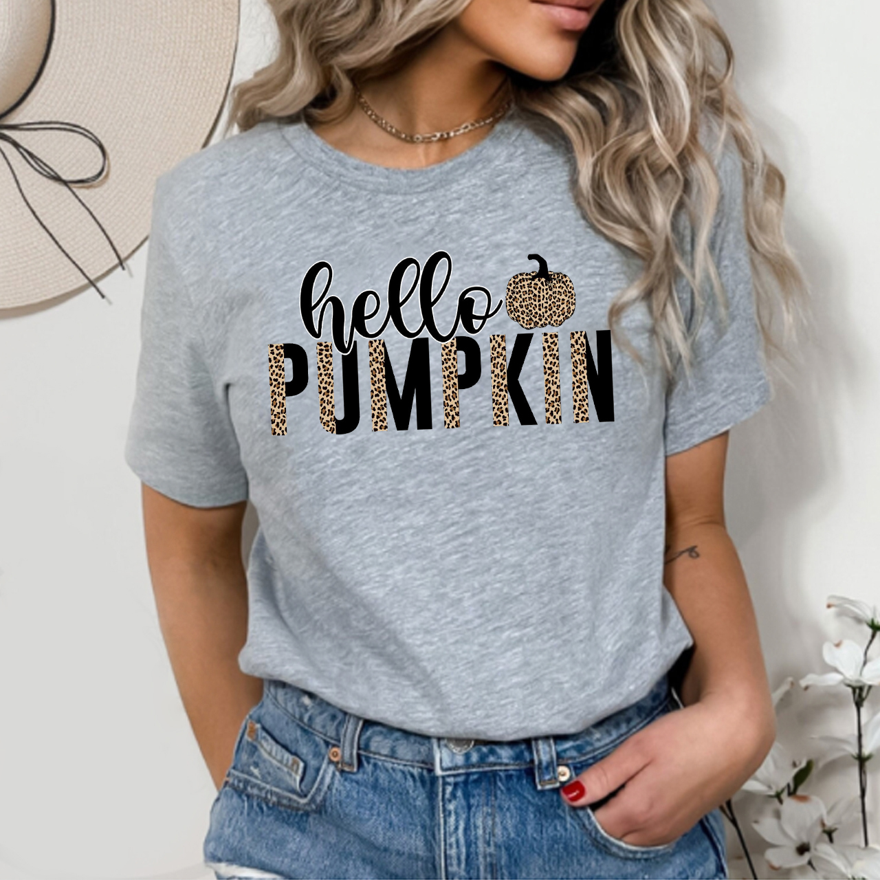 Hello Pumpkin Leopard Print Shirt For Her