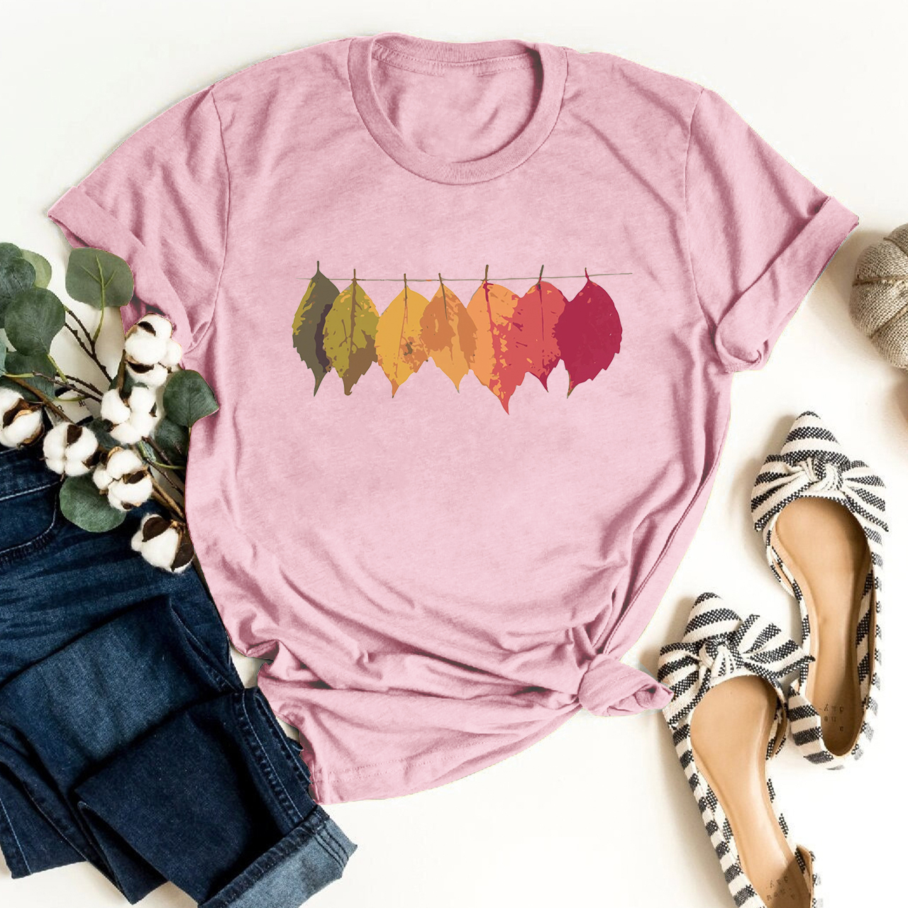 Fall Colorful Leaf Shirt For Her