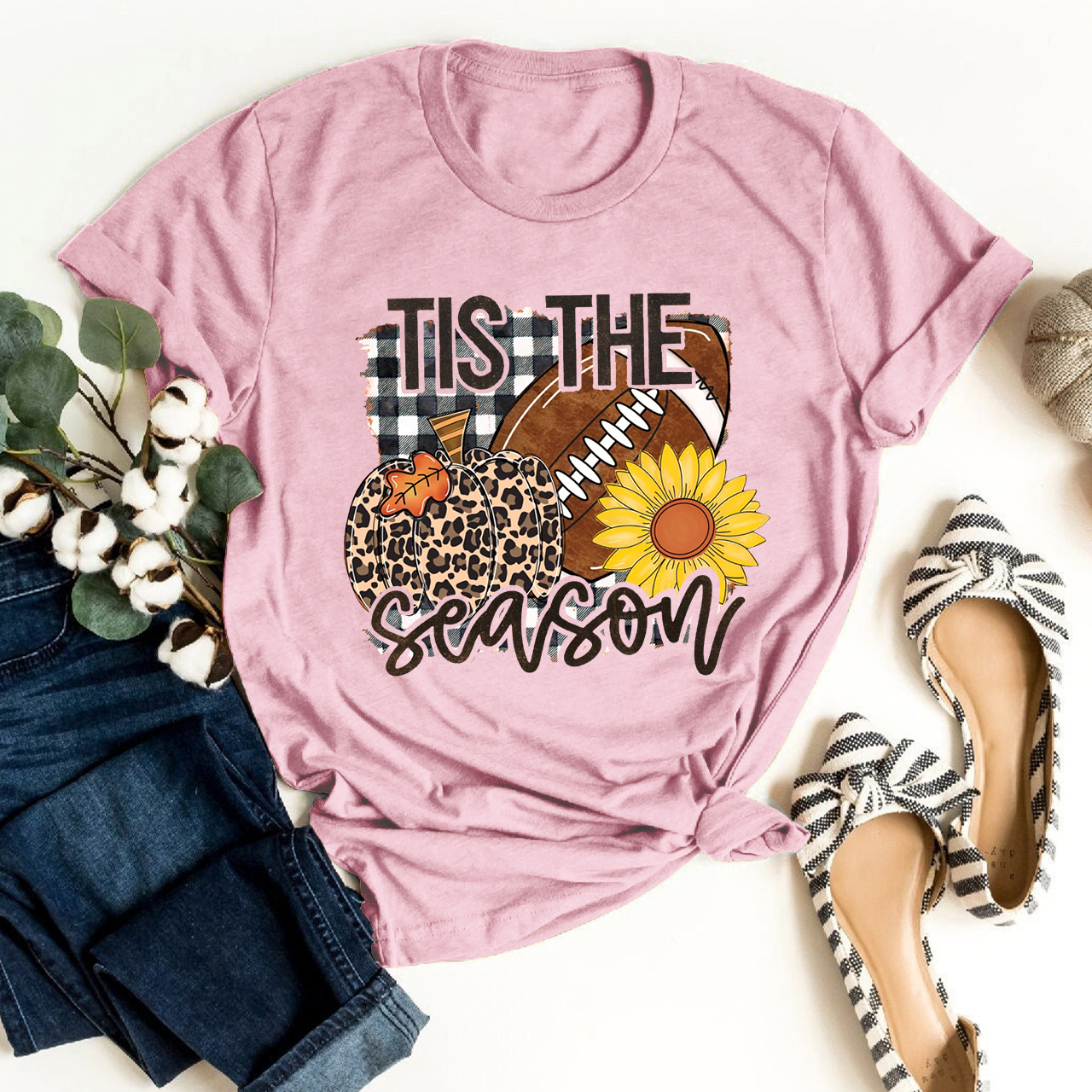 Tis The Season Pumpkin And Sunflower Shirt For Her