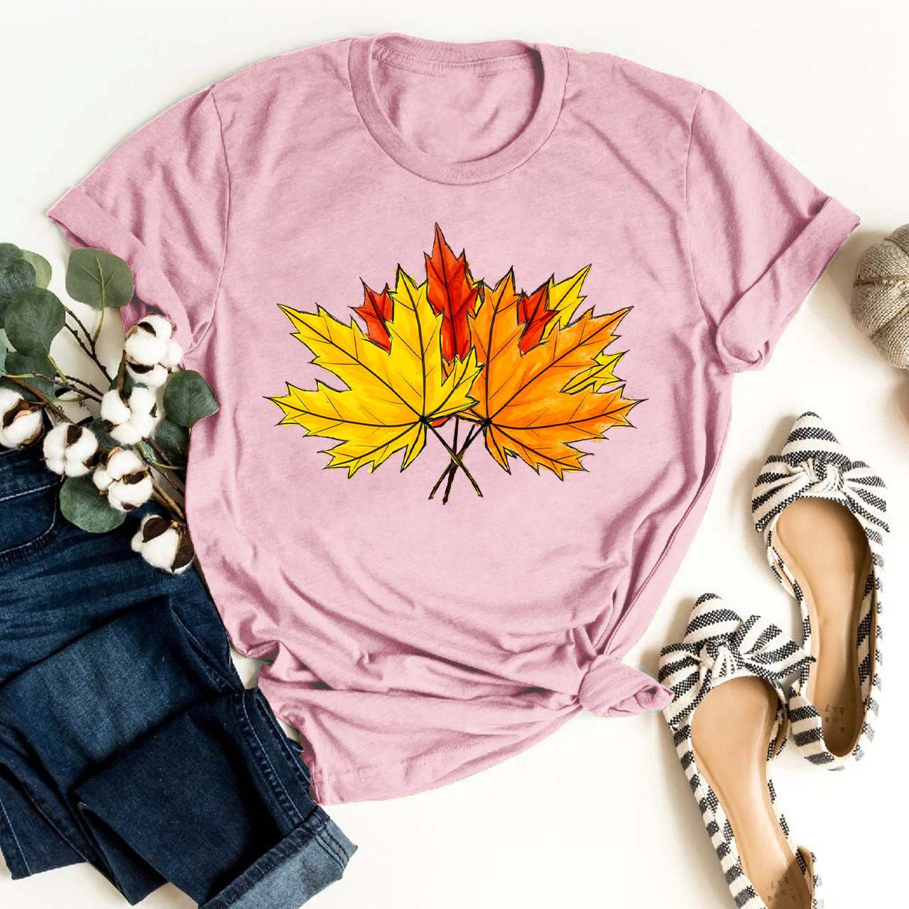 Beautiful Fall Maple Leaves Shirt For Her