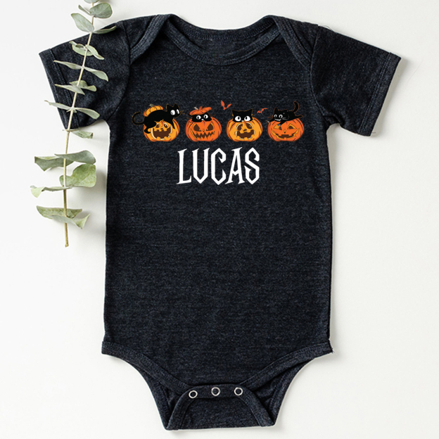 Personalized Halloween Pumpkin Bodysuit For Baby