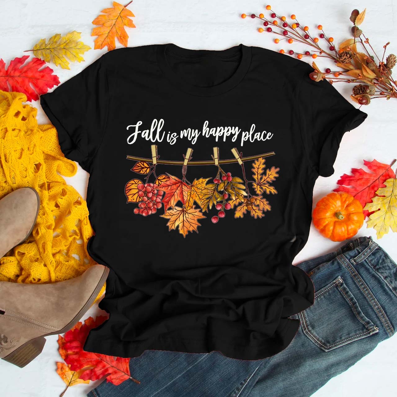 Fall Is My Happy Place Shirt For Her