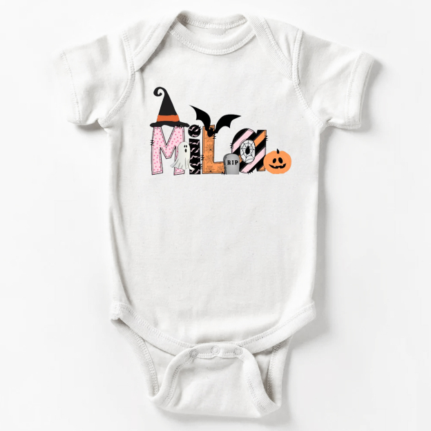 Personalized Name Halloween Bodysuit For Baby