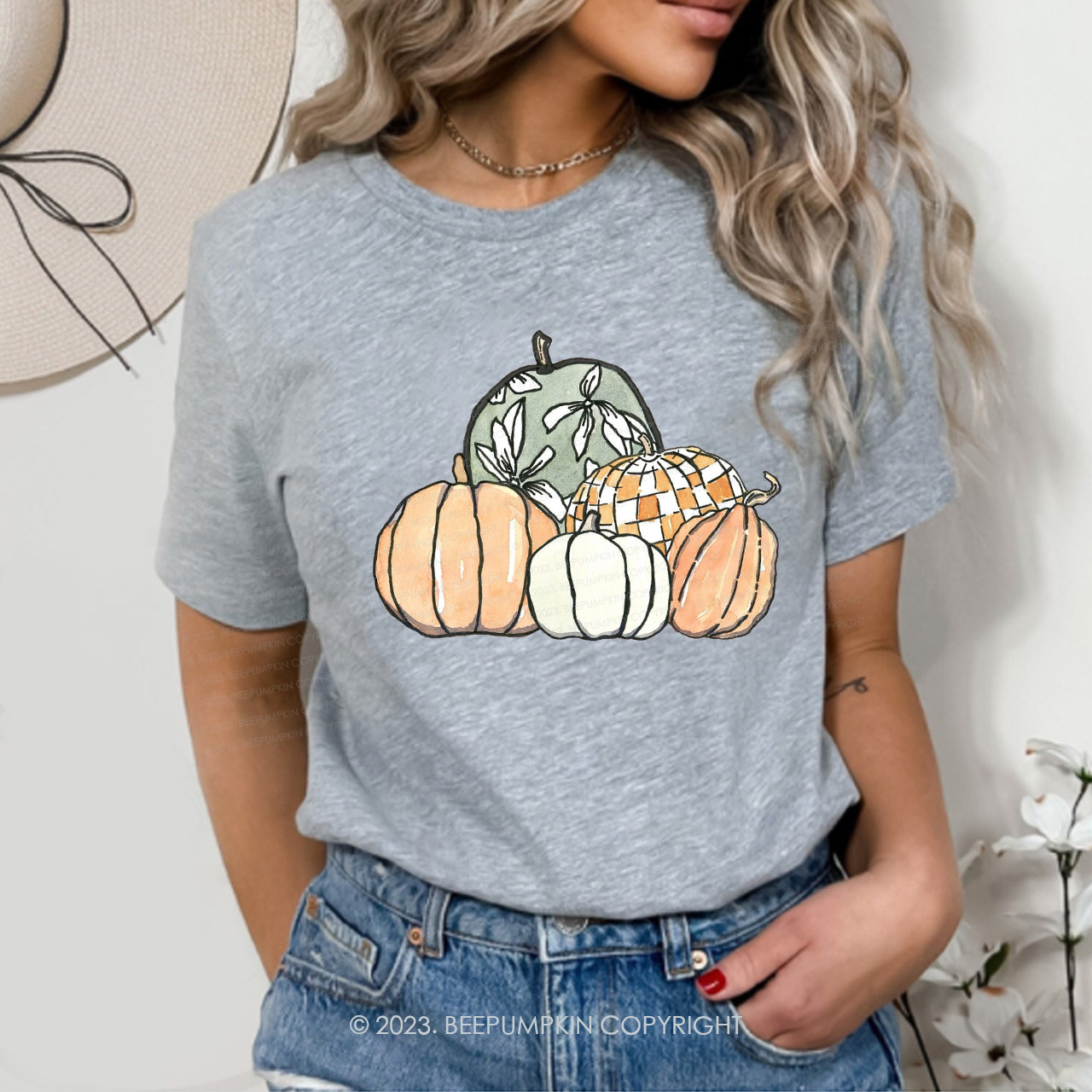 Autumn Fall Shirts-Watercolor Pumpkins