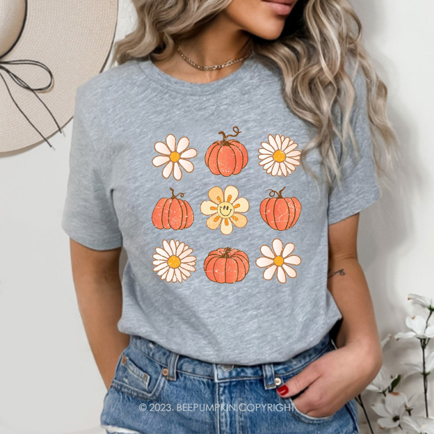 Retro Daisy Fall Pumpkin Shirts