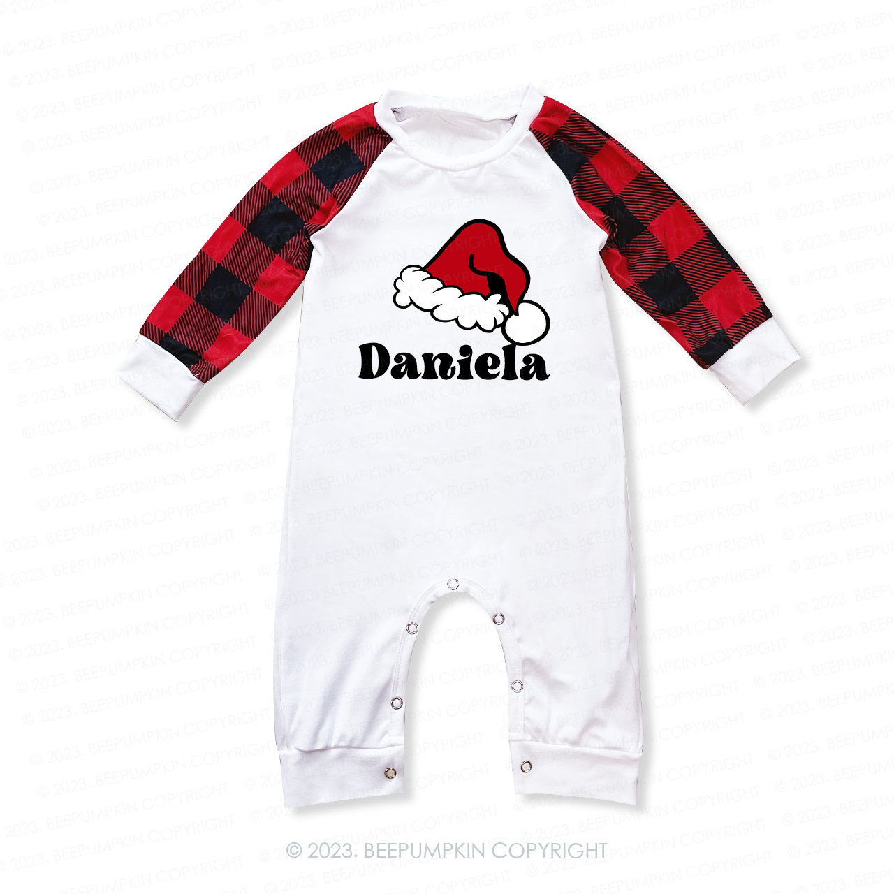 Santa Hat Personalized Matching Family Pajamas