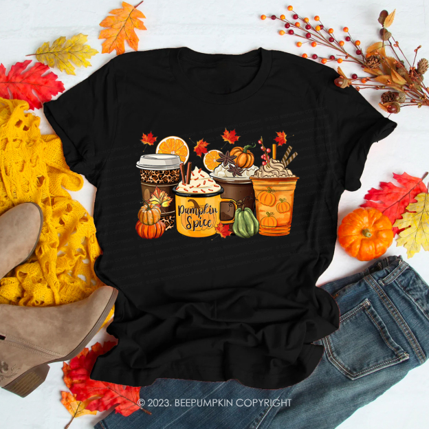 Retro Coffee And Maple Leaf Fall Shirts