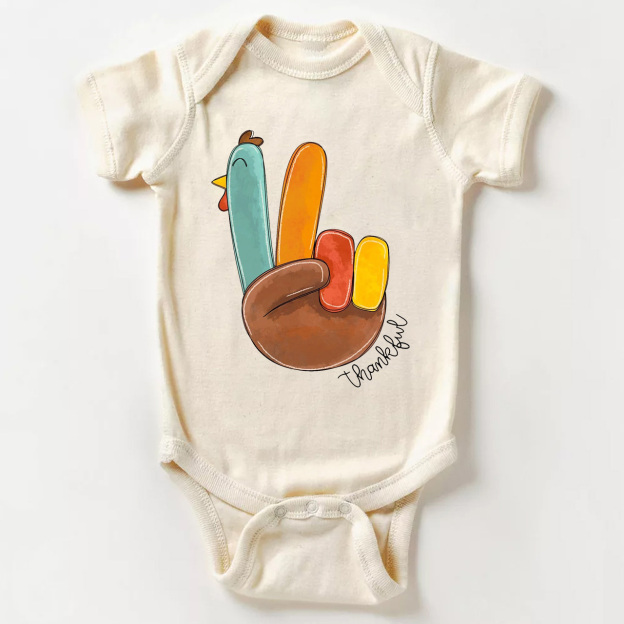 Thanksgiving Little Turkey Bodysuit For Baby Beepumpkin