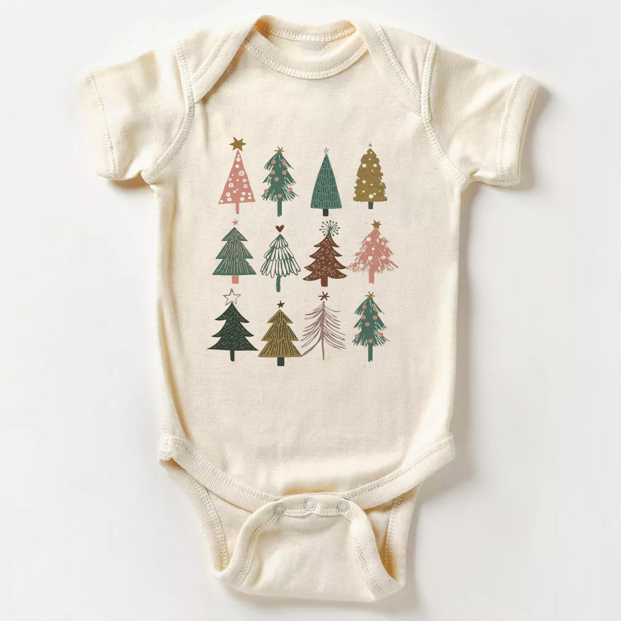Holiday Natural Christmas Trees Bodysuit For Baby Beepumpkin