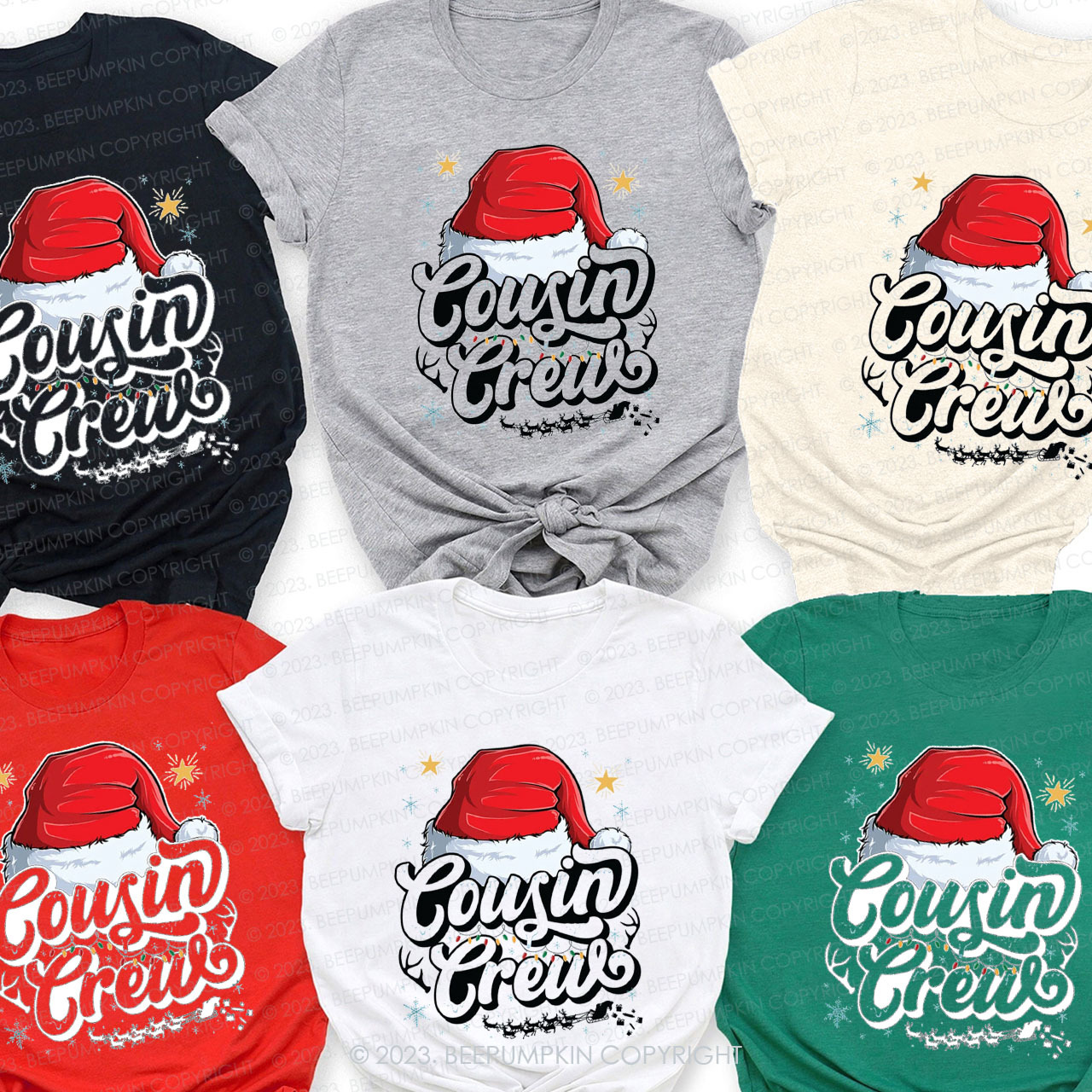 Christmas Cousin Crew Gift Family Matching Tees Beepumpkin