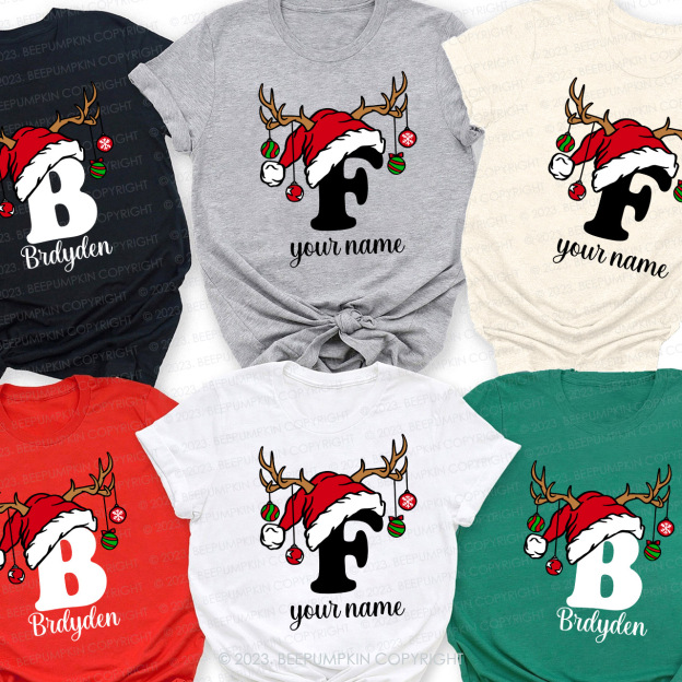 Personalized Christmas Alphabet Family Matching Shirts Beepumpkin