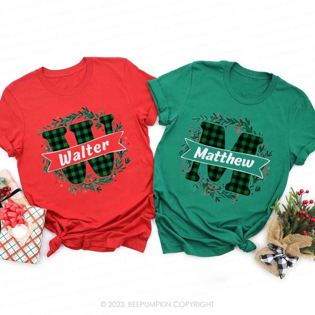 Monogrammed Christmas Family Matching Shirts Beepumpkin