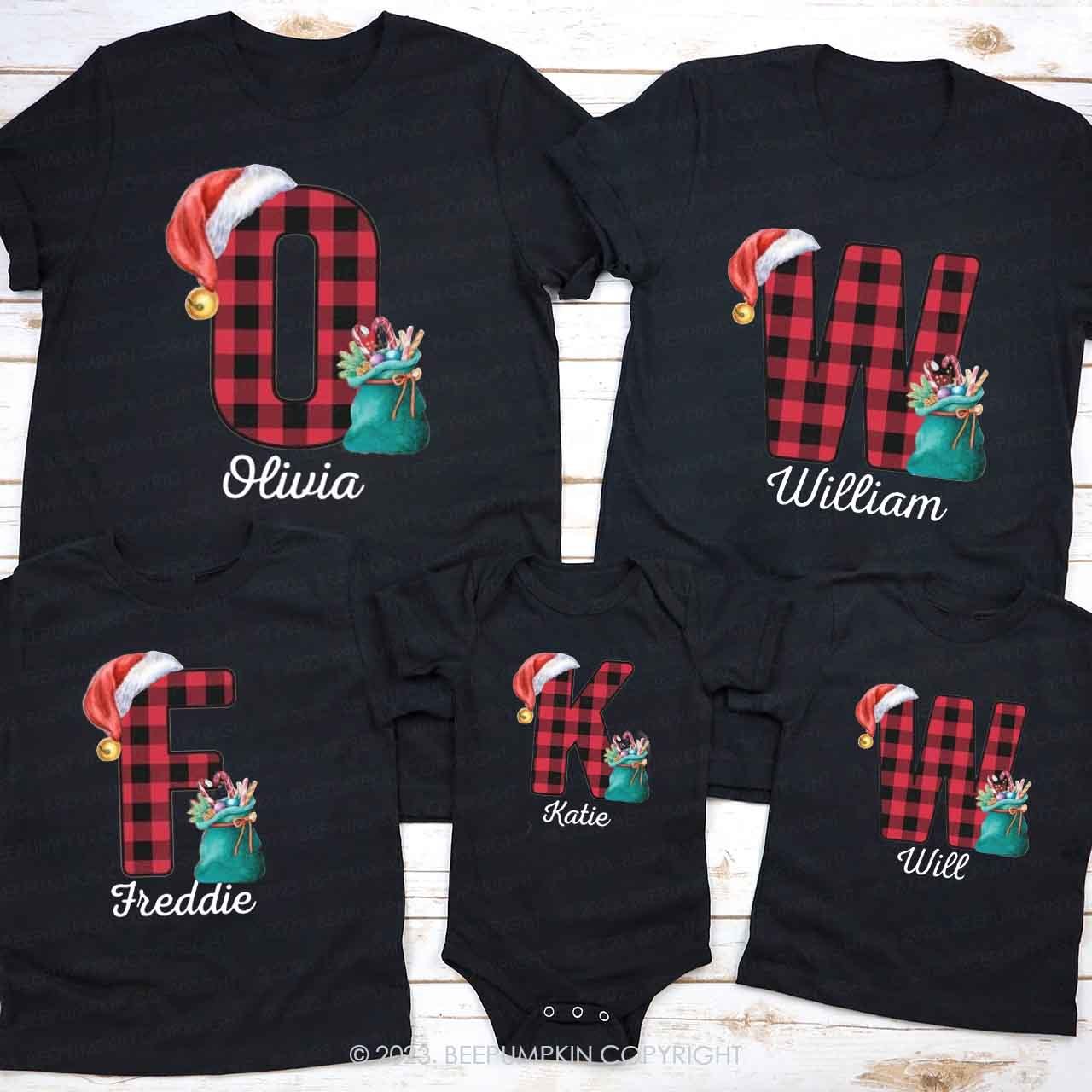 Funny Monogrammed Christmas Family Matching Shirts Beepumpkin