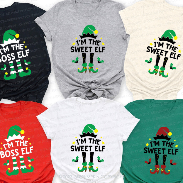 Christmas green elf Family Matching Shirts Beepumpkin