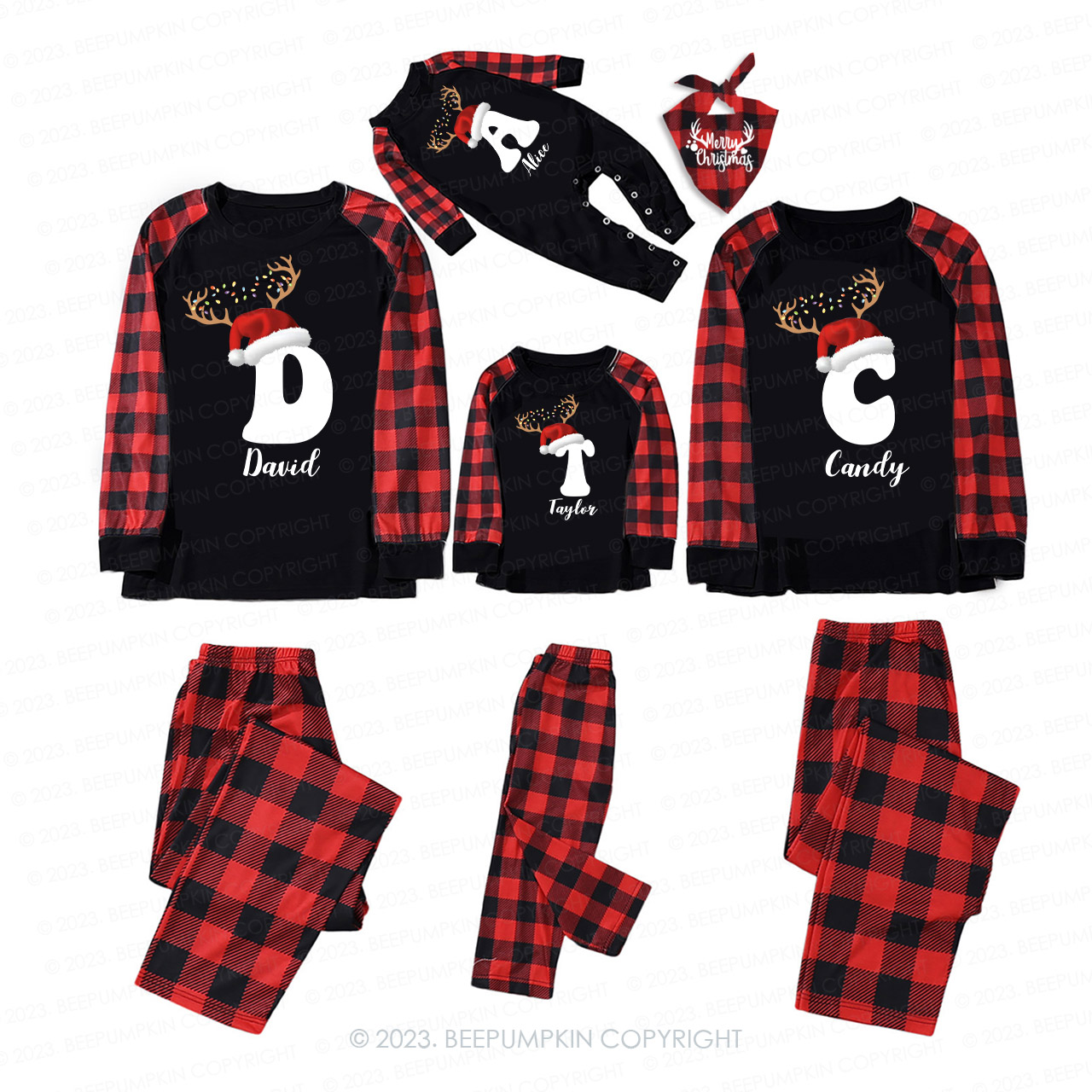 Personalized Christmas Gift Family Matching Pajamas Beepumpkin