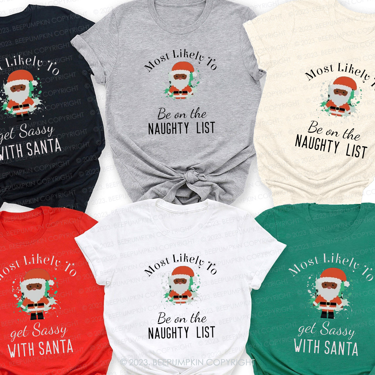Santa Family Matching Christmas Shirts Beepumpkin