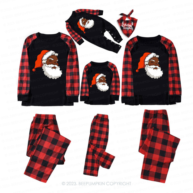 Santa African American Family Matching Christmas Pajamas Beepumpkin