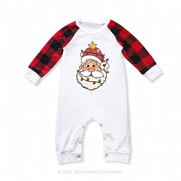 Santa Claus Decorated With Lights Family Matching Pajamas Beepumpkin