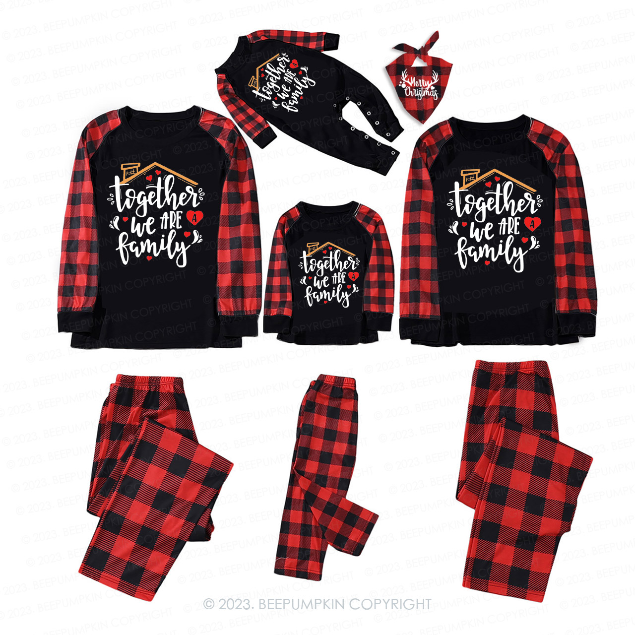 Together We Are A Family Christmas Pajamas Beepumpkin