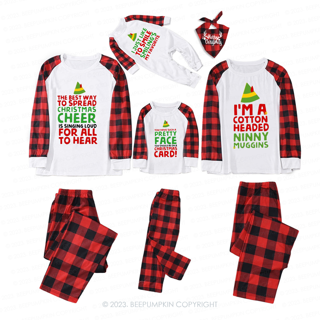 Personalized Cute Elf  Family Christmas Pajamas Beepumpkin