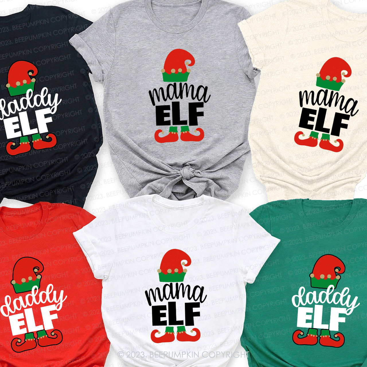 Personalized Matching Christmas Family Elf Tees Beepumpkin