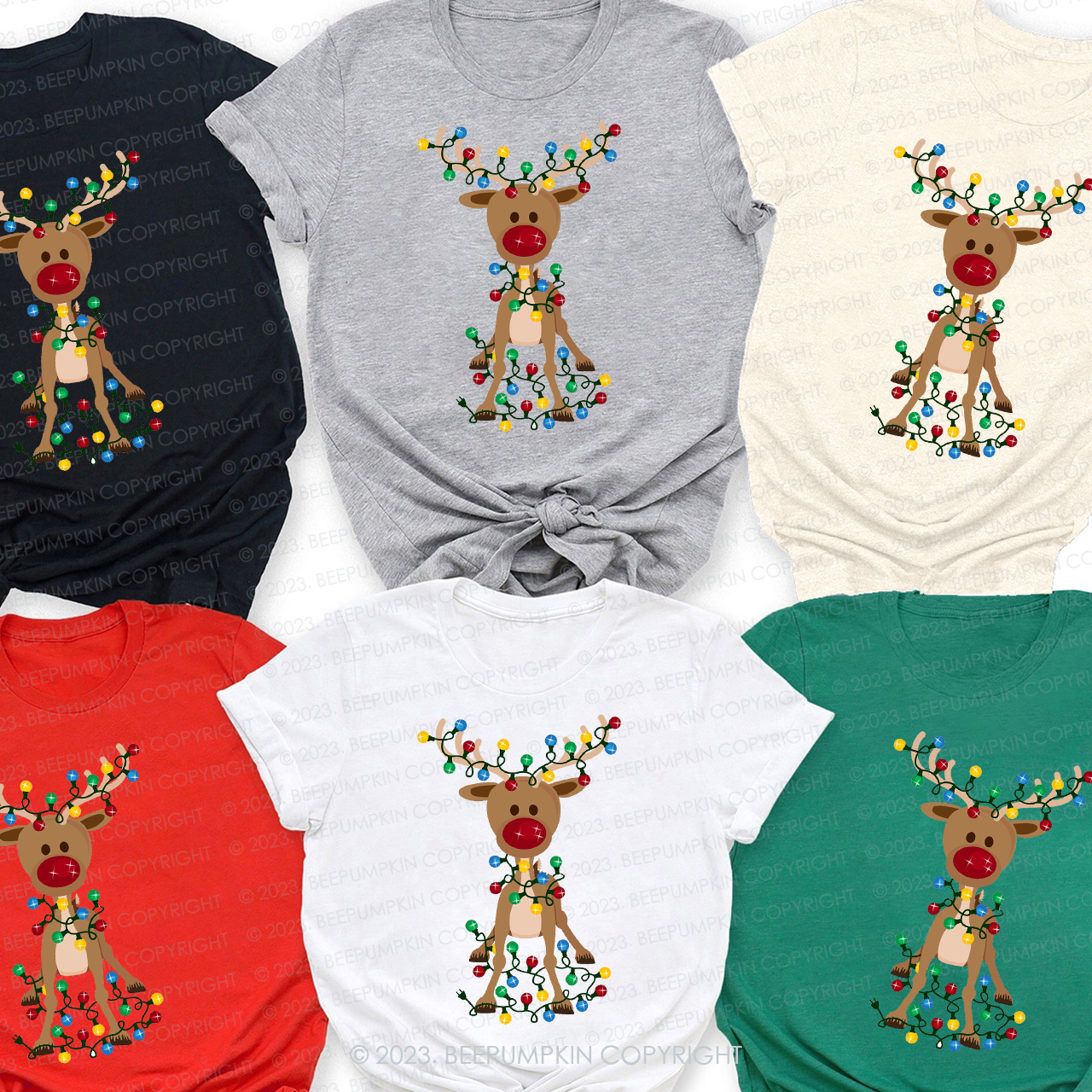 Chrismas Adorable Reindeer Classic Family Shirts Beepumpkin
