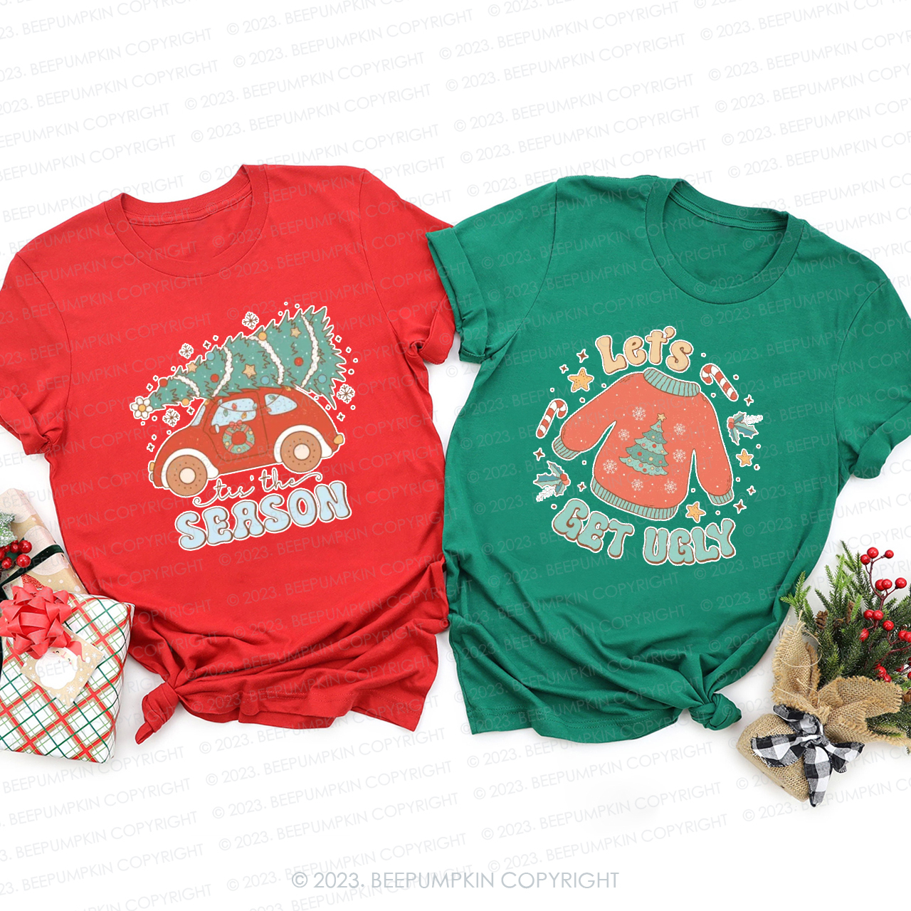 Custom Christmas Vintage Matching Shirt For Family Beepumpkin