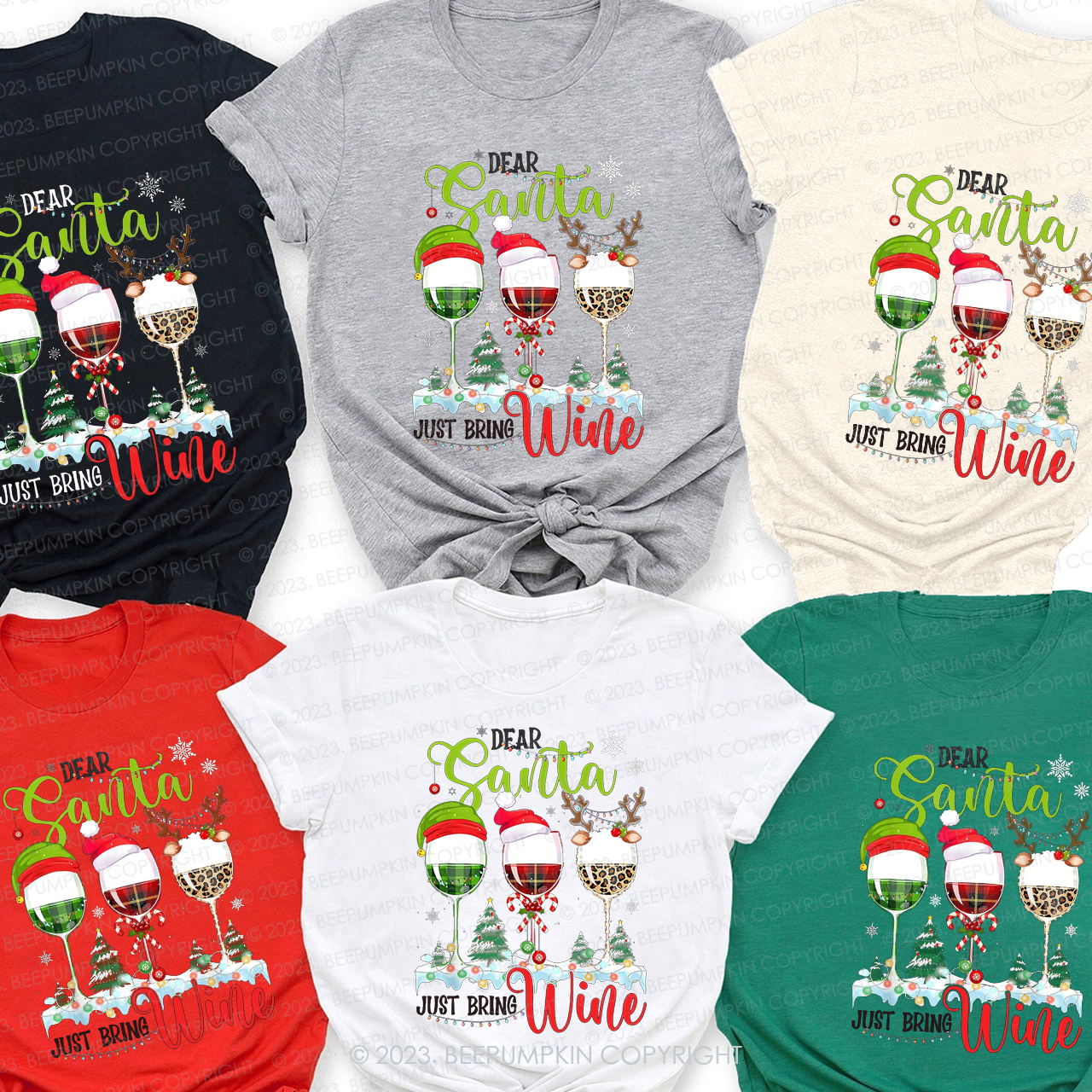 Funny Christmas Wine Glasses Christmas Tree Shirt For Family Beepumpkin